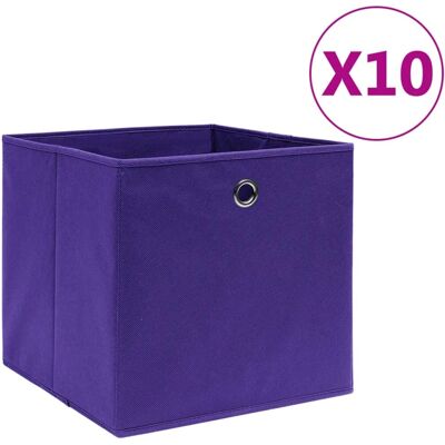 vidaXL Aufbewahrungsboxen 10 St Non-Woven Stoff 28x28x28 cm Violett - Aufbewahrungsboxen vidaXL Aufbewahrungsboxen 10 St Non-Woven Stoff 28x28x28 cm Violett - Aufbewahrungsboxen
