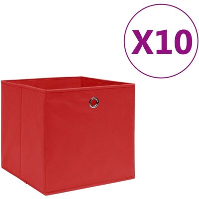 vidaXL Boîtes de rangement 10 pcs tissu non tissé Rouge Organisateur Cube Conteneur - Boîtes de stockage - Publicité vidaXL Boîtes de rangement 10 pcs tissu non tissé Rouge Organisateur Cube Conteneur - Boîtes de stockage - Publicité
