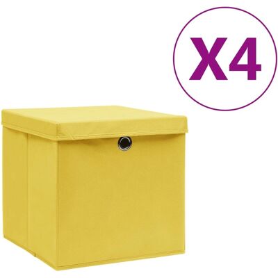 vidaXL Gelbe Aufbewahrungsboxen 4er-Set vidaXL Gelbe Aufbewahrungsboxen 4er-Set