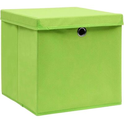 vidaXL Opbergdozen 4 stuks Groen - Opbergdozen vidaXL Opbergdozen 4 stuks Groen - Opbergdozen