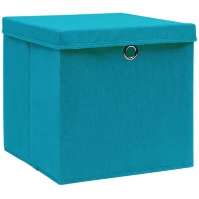 vidaXL Baby Blauw Opbergdozen met Deksel - 4 stuks vidaXL Baby Blauw Opbergdozen met Deksel - 4 stuks