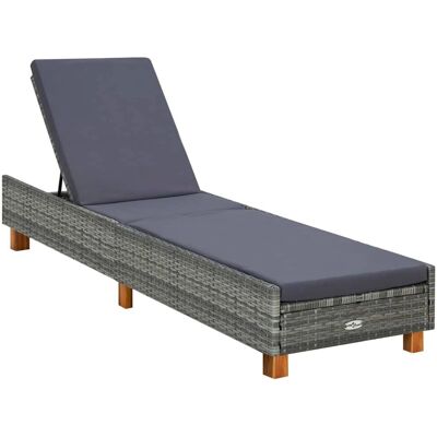 vidaXL - 310475 - Harmaa - PE rottinki - auringonottotuoli vidaXL - 310475 - Harmaa - PE rottinki - auringonottotuoli