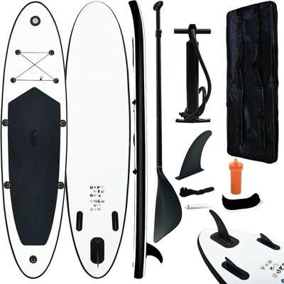 vidaXL Opblaasbaar Stand Up Paddleboard Set Zwart en Wit - SUP Board Set Sport vidaXL Opblaasbaar Stand Up Paddleboard Set Zwart en Wit - SUP Board Set Sport