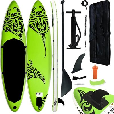 vidaXL Conjunto de prancha de paddle inflável 366x76x15 cm Verde vidaXL Conjunto de prancha de paddle inflável 366x76x15 cm Verde