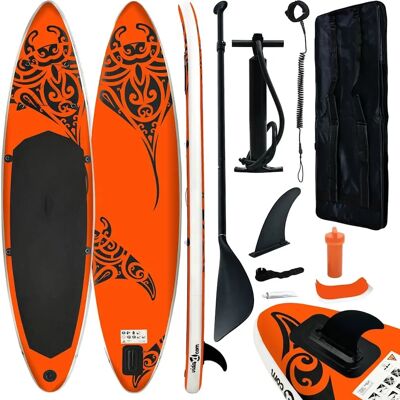 vidaXL Conjunto de prancha de paddle inflável - 305x76x15 cm Laranja - Paddleboard vidaXL Conjunto de prancha de paddle inflável - 305x76x15 cm Laranja - Paddleboard