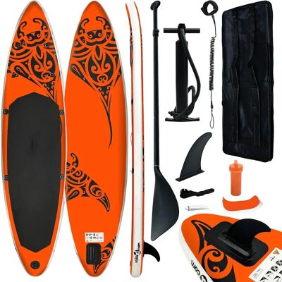 Conjunto de Stand Up Paddle inflável vidaXL - 366x76x15 cm - Laranja Conjunto de Stand Up Paddle inflável vidaXL - 366x76x15 cm - Laranja