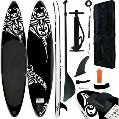 Conjunto de Pranchas de Paddle Infláveis 366x76x15 cm Preto Conjunto de Pranchas de Paddle Infláveis 366x76x15 cm Preto