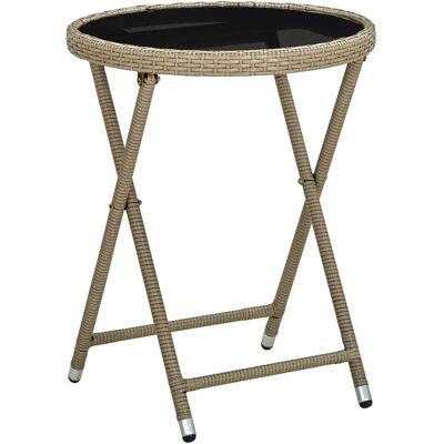 vidaXL Gartentisch Beige - Tisch, Wetterfest, Stilvoll vidaXL Gartentisch Beige - Tisch, Wetterfest, Stilvoll