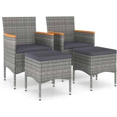 Conjunto de Móveis de Jardim VidaXL - Aço, Rattan PE, Madeira de Acácia Conjunto de Móveis de Jardim VidaXL - Aço, Rattan PE, Madeira de Acácia