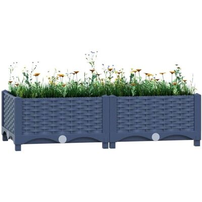 vidaXL Tuinplantbak 80x40x23 cm - Grijs - Verhoogd Bed vidaXL Tuinplantbak 80x40x23 cm - Grijs - Verhoogd Bed