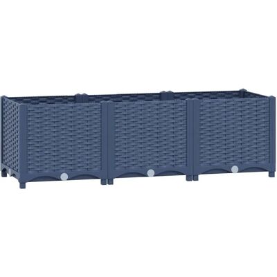 vidaXL Hochbeet 120x40x38 cm Polypropylen Grau - Hochbeet vidaXL Hochbeet 120x40x38 cm Polypropylen Grau - Hochbeet
