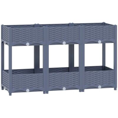 vidaXL Hochbeet 120x40x71 cm Polypropylen Garten Pflanzgefäß vidaXL Hochbeet 120x40x71 cm Polypropylen Garten Pflanzgefäß