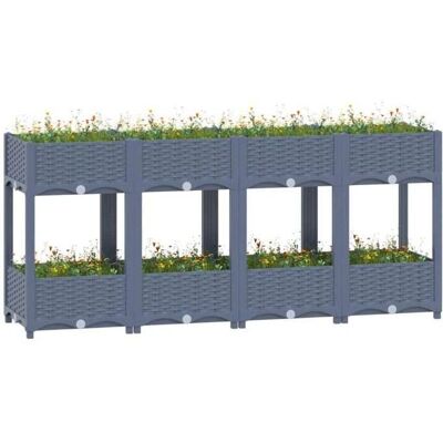 vidaXL Hochbeet 160x40x71 cm Polypropylen - Hochbeet vidaXL Hochbeet 160x40x71 cm Polypropylen - Hochbeet