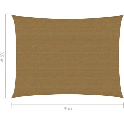 vidaXL Sonnensegel 3,5x5 m Taupe HDPE - Sonnensegel vidaXL Sonnensegel 3,5x5 m Taupe HDPE - Sonnensegel