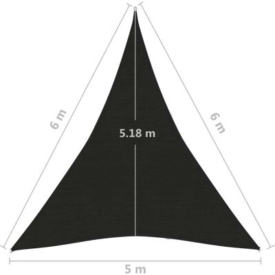 vidaXL Sonnensegel 5x6x6 m Schwarz HDPE UV-Schutz vidaXL Sonnensegel 5x6x6 m Schwarz HDPE UV-Schutz