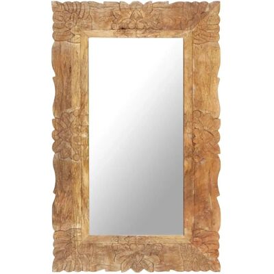 vidaXL Modèle 80x50cm Miroir Murale en Bois de Mango Massif - Miroir vidaXL Modèle 80x50cm Miroir Murale en Bois de Mango Massif - Miroir