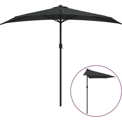 vidaXL Balkonsonnenschirm Aluminiumstange Schwarz 270x144x222 cm - Sonnenschutz vidaXL Balkonsonnenschirm Aluminiumstange Schwarz 270x144x222 cm - Sonnenschutz