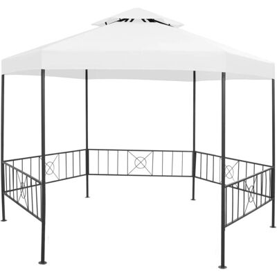 vidaXL Gartenzelt 323x275x265 cm Weiß - Garten Pavillon vidaXL Gartenzelt 323x275x265 cm Weiß - Garten Pavillon
