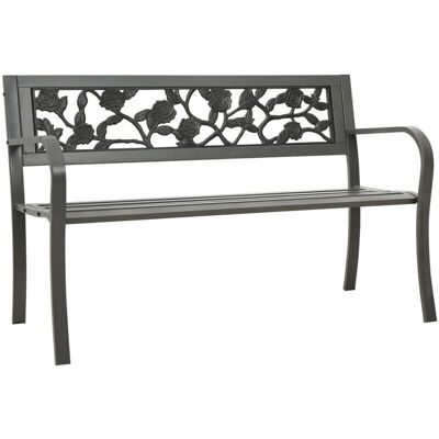 MaisonChic Tuinbank - 125cm Grijs Staal Vintage Stijl MaisonChic Tuinbank - 125cm Grijs Staal Vintage Stijl