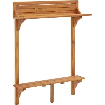 vidaXL Balkonbar-Tisch 90x37x122,5 cm aus massivem Akazienholz - vidaXL vidaXL Balkonbar-Tisch 90x37x122,5 cm aus massivem Akazienholz - vidaXL