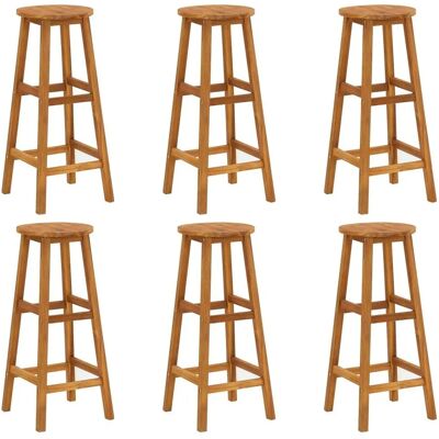 vidaXL 6x Robuste Akazienholz Barhocker Küchen Esszimmer Sitzmöbel - Set aus 6 vidaXL 6x Robuste Akazienholz Barhocker Küchen Esszimmer Sitzmöbel - Set aus 6