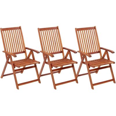 vidaXL Solide Akazien-Liegestühle für den Garten - 3 Stück vidaXL Solide Akazien-Liegestühle für den Garten - 3 Stück