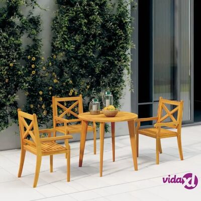 vidaXL Massive Akazien Holz Gartenstühle - 3er Set vidaXL Massive Akazien Holz Gartenstühle - 3er Set