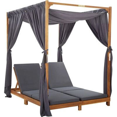 VIDAXL Nova - Outdoor Liegestuhl mit Baldachin und Kissen - 2 Sitzer VIDAXL Nova - Outdoor Liegestuhl mit Baldachin und Kissen - 2 Sitzer