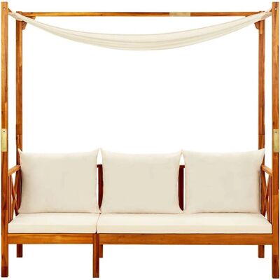 Banque de jardin en acacia avec auvent - Mobilier de jardin - Publicité Banque de jardin en acacia avec auvent - Mobilier de jardin - Publicité