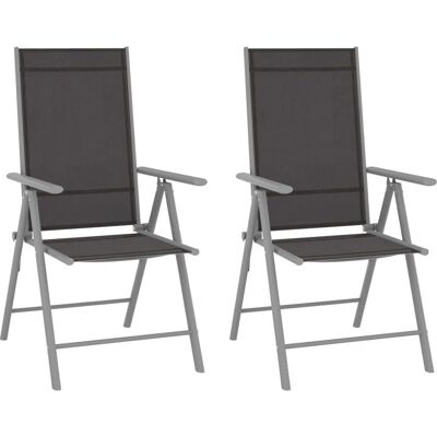 vidaXL Gartenstuhl Aluminium Schwarz - Gartenstuhl vidaXL Gartenstuhl Aluminium Schwarz - Gartenstuhl
