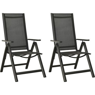 vidaXL 312188 - Klappgartenstuhl Schwarz 2er-Set vidaXL 312188 - Klappgartenstuhl Schwarz 2er-Set
