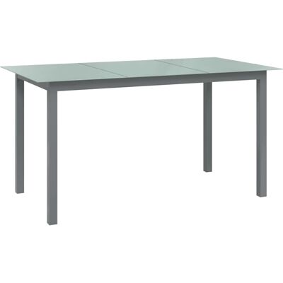 VidaXL Gartentisch - Grau Aluminium Glas 150x90x74cm VidaXL Gartentisch - Grau Aluminium Glas 150x90x74cm