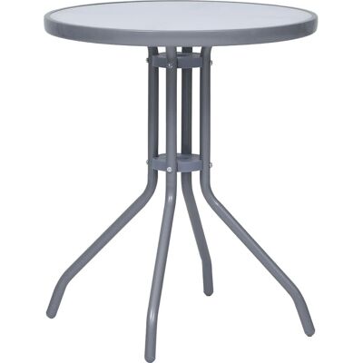 VidaXL Stół ogrodowy Jasnoszary - Stal i Szkło - 60 cm - Stół ogrodowy VidaXL Stół ogrodowy Jasnoszary - Stal i Szkło - 60 cm - Stół ogrodowy