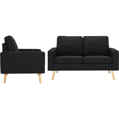 Canapé Noir VidaXL 3056623 - Ensemble de 2 Pièces - Publicité Canapé Noir VidaXL 3056623 - Ensemble de 2 Pièces - Publicité