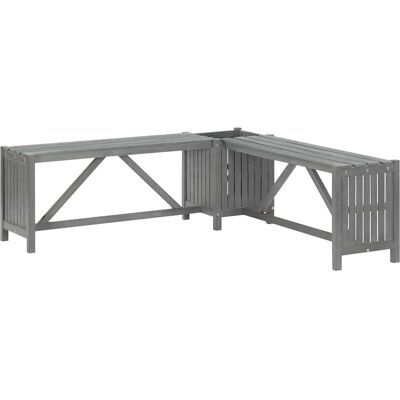 vidaXL Banc de jardin 117cm Bois d'acacia gris - Siège et planter - Publicité vidaXL Banc de jardin 117cm Bois d'acacia gris - Siège et planter - Publicité