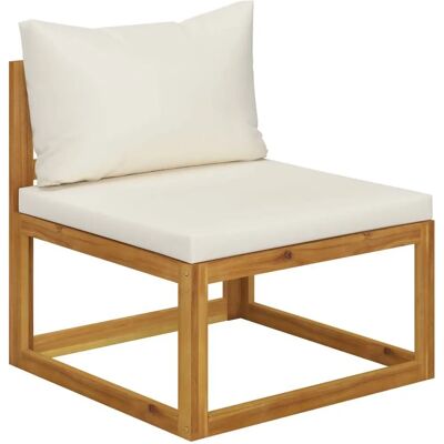 Sofá Modular Exterior VidaXL - Madera de Acacia, Poliéster, Blanco Crema Sofá Modular Exterior VidaXL - Madera de Acacia, Poliéster, Blanco Crema