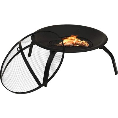 vidaXL Chimenea y parrilla 2 en 1 - Acero - 56x56x49 cm vidaXL Chimenea y parrilla 2 en 1 - Acero - 56x56x49 cm