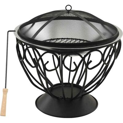 vidaXL 2in1 fire bowl and grill with poker - Outdoor Heating vidaXL 2in1 fire bowl and grill with poker - Outdoor Heating