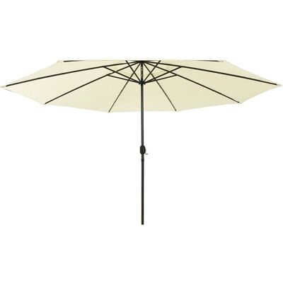 vidaXL Guarda-sol com iluminação LED - 400 cm Areia Branca Guarda-sol de jardim vidaXL Guarda-sol com iluminação LED - 400 cm Areia Branca Guarda-sol de jardim