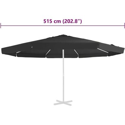 vidaXL Sonnenschirmbezug 500cm Schwarz Wasserabweisend UV-Beständig vidaXL Sonnenschirmbezug 500cm Schwarz Wasserabweisend UV-Beständig