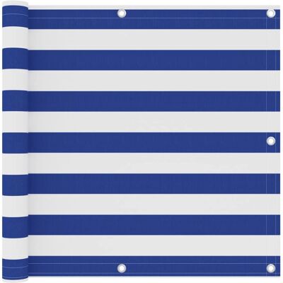 vidaXL Balkon Sichtschutz Weiß und Blau 90x600 cm Oxford Stoff vidaXL Balkon Sichtschutz Weiß und Blau 90x600 cm Oxford Stoff