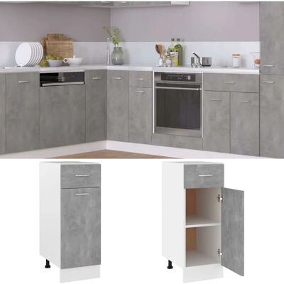 vidaXL Meuble de Cuisine Gris Béton Bois Ingénierie - Buffet Bas - Publicité vidaXL Meuble de Cuisine Gris Béton Bois Ingénierie - Buffet Bas - Publicité