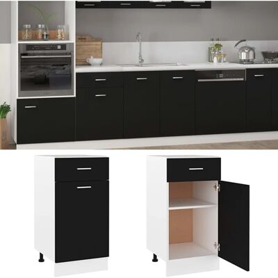 vidaXL Küchenschrank Schwarz Holzwerkstoff Küchenregal Organizer - Küchenschrank vidaXL Küchenschrank Schwarz Holzwerkstoff Küchenregal Organizer - Küchenschrank