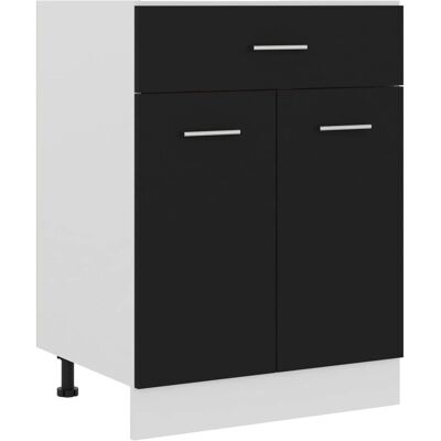 vidaXL Armoire de Cuisine Noire Bois Technique Rangement vidaXL Armoire de Cuisine Noire Bois Technique Rangement