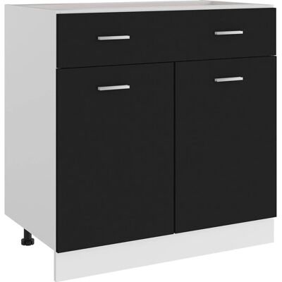 armoire de cuisine noire vidaXL - 80x46x81,5 cm Organisateur de rangement - Publicité armoire de cuisine noire vidaXL - 80x46x81,5 cm Organisateur de rangement - Publicité