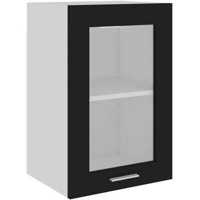 vidaXL Zwart Hangend Glaskast - Wandkast voor Keukenopslag vidaXL Zwart Hangend Glaskast - Wandkast voor Keukenopslag