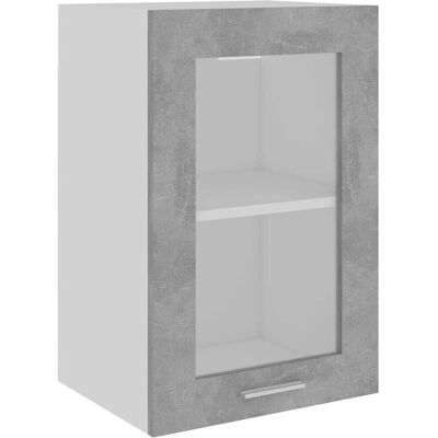 vidaXL Hangend glazen kast betong grijs opbergkast - Hangende glazen kast vidaXL Hangend glazen kast betong grijs opbergkast - Hangende glazen kast