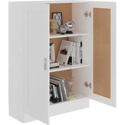 vidaXL Armario de libros Blanco Madera contrachapada - Estantería vidaXL Armario de libros Blanco Madera contrachapada - Estantería