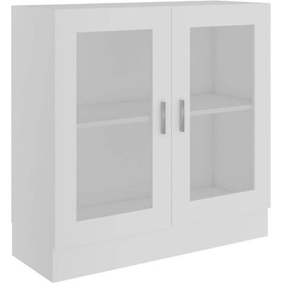 vidaXL Vitrine Armoire Blanche Bois Composé - Vitrine Cabinet - Publicité vidaXL Vitrine Armoire Blanche Bois Composé - Vitrine Cabinet - Publicité