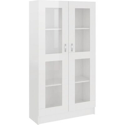 vidaXL Vitrine Hochglanz Weiß Holzregal - Aufbewahrung vidaXL Vitrine Hochglanz Weiß Holzregal - Aufbewahrung
